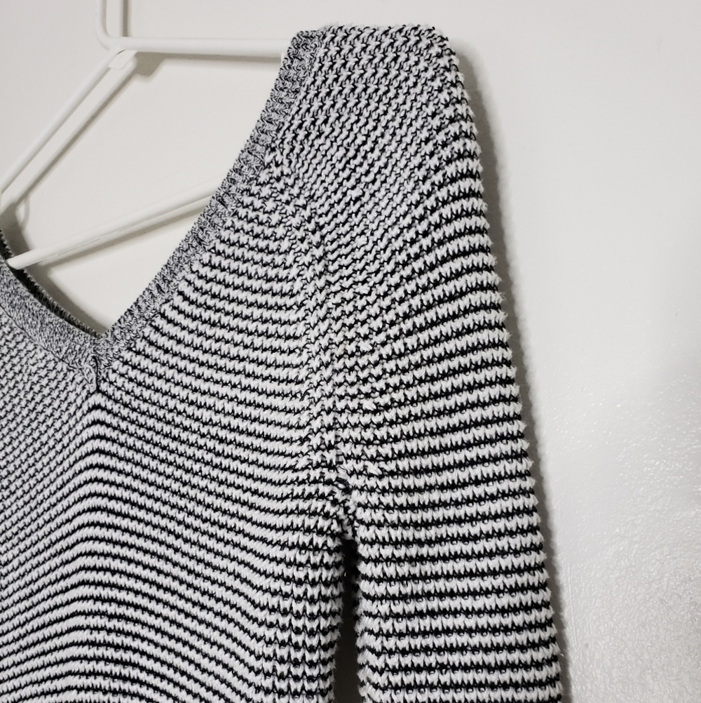 Calvin Klein Black White Striped Sweater Layer Spring Lightweight Designer - Picture 6 of 12